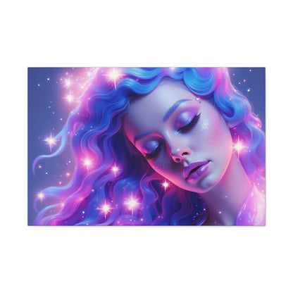 Winter Fantasy1 | Dreamy Neon Muse Matte Canvas Print