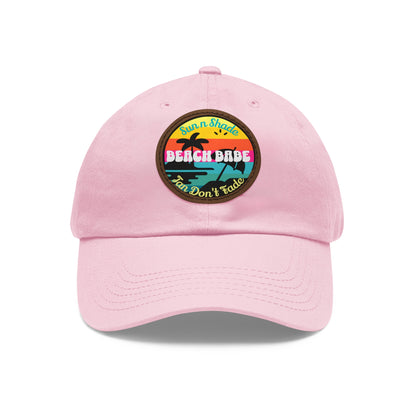 Sandy Toes | Dad Cap - Beach Babe with Leather Patch, various colors