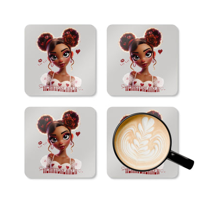 Heartbreaker 3 | Ice Gray Corkwood Coaster Set