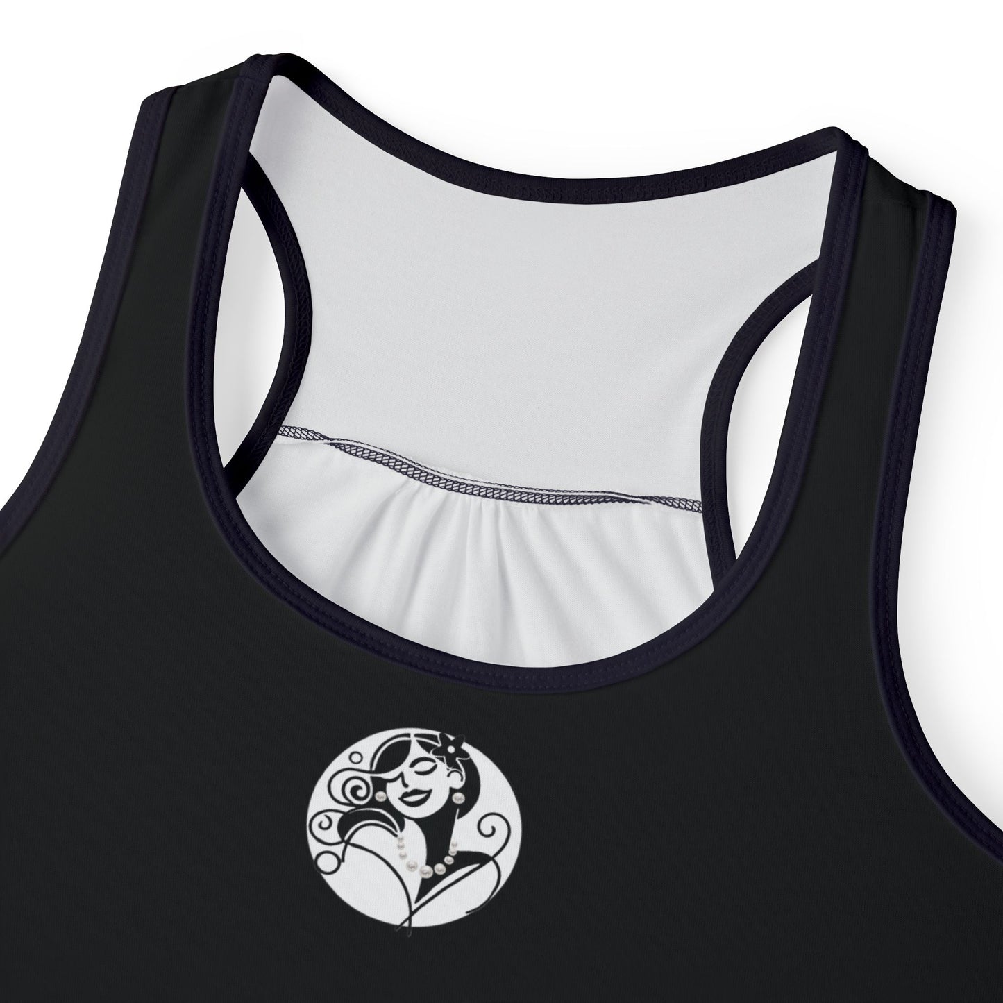 Pearls & Curls4 | Black - Plain Ringer Tank (black or white trim)