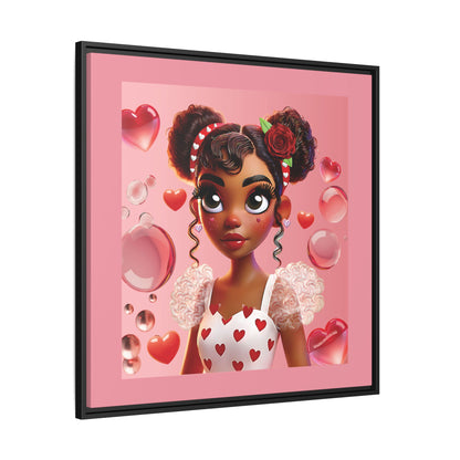 Heartbreaker Girl | Bubblegum - Canvas Print, framed matte (multiple sizes/frame colors)